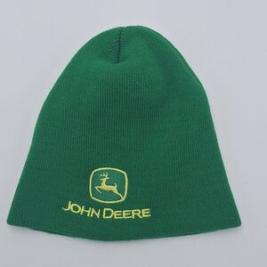 John Deere Green Knit Hat with Yellow Logo Kids